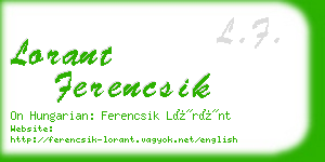 lorant ferencsik business card